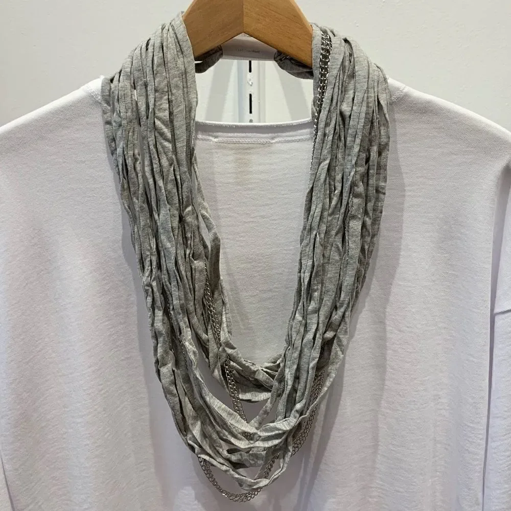Cotton infinity Scarf Necklace with Chains